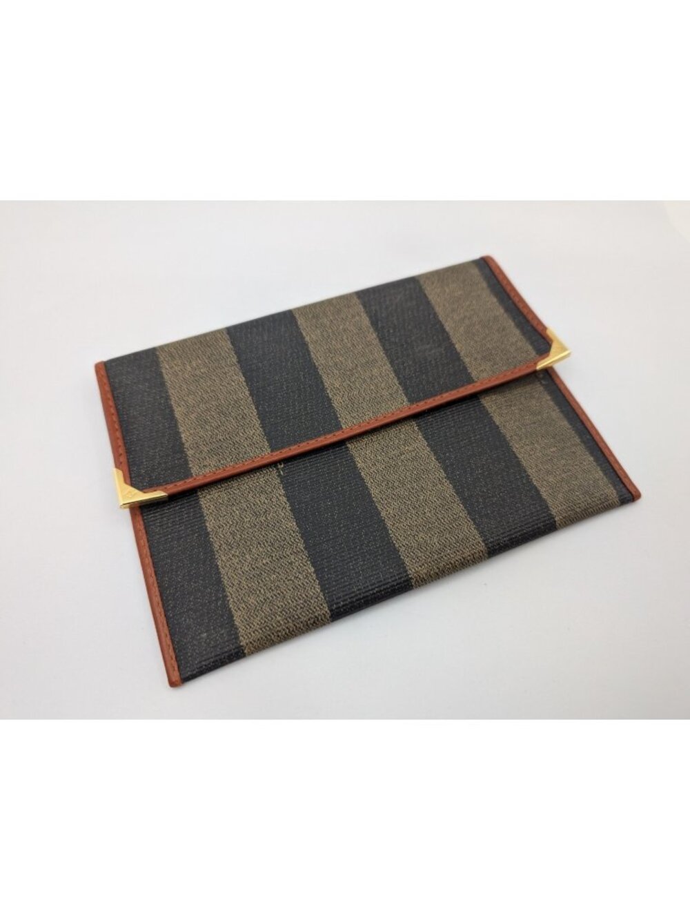 VTG 80s Fendi Pequin Passport Holder Travel Wallet Case Italy C02859 